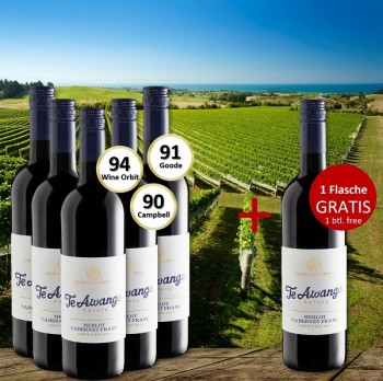 5+1 Set Te Awanga Estate Merlot Cabernet Franc 2015